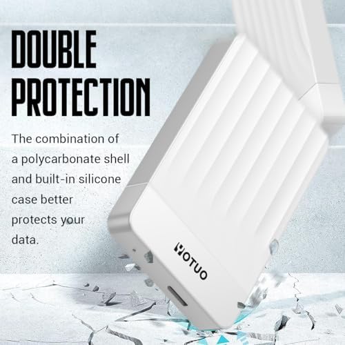 YOTUO 500GB External Hard Drive, Portable Storage Expansion HDD, USB 3.0 & USB-C for PC, Mac, Desktop, Laptop, Smartphone, PS4, Xbox One, Xbox 360, Office & Game, White — view 6
