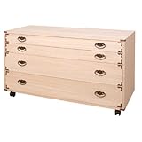 桐隅金具付チェストキャスター付き 4段 桐天然木 日本製 HI-0043