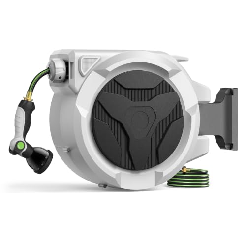 Retractable Wall-Mounted Hose Reel with 10-Pattern Nozzle