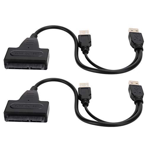 Cable Adaptador USB 2.0 a SATA 7+15Pin para SSD 2.5" 2 piezas