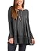 PRETTODAY Women's Casual Tunic Tops Round Neck Shirts Chiffon Hemline Loose Blouses