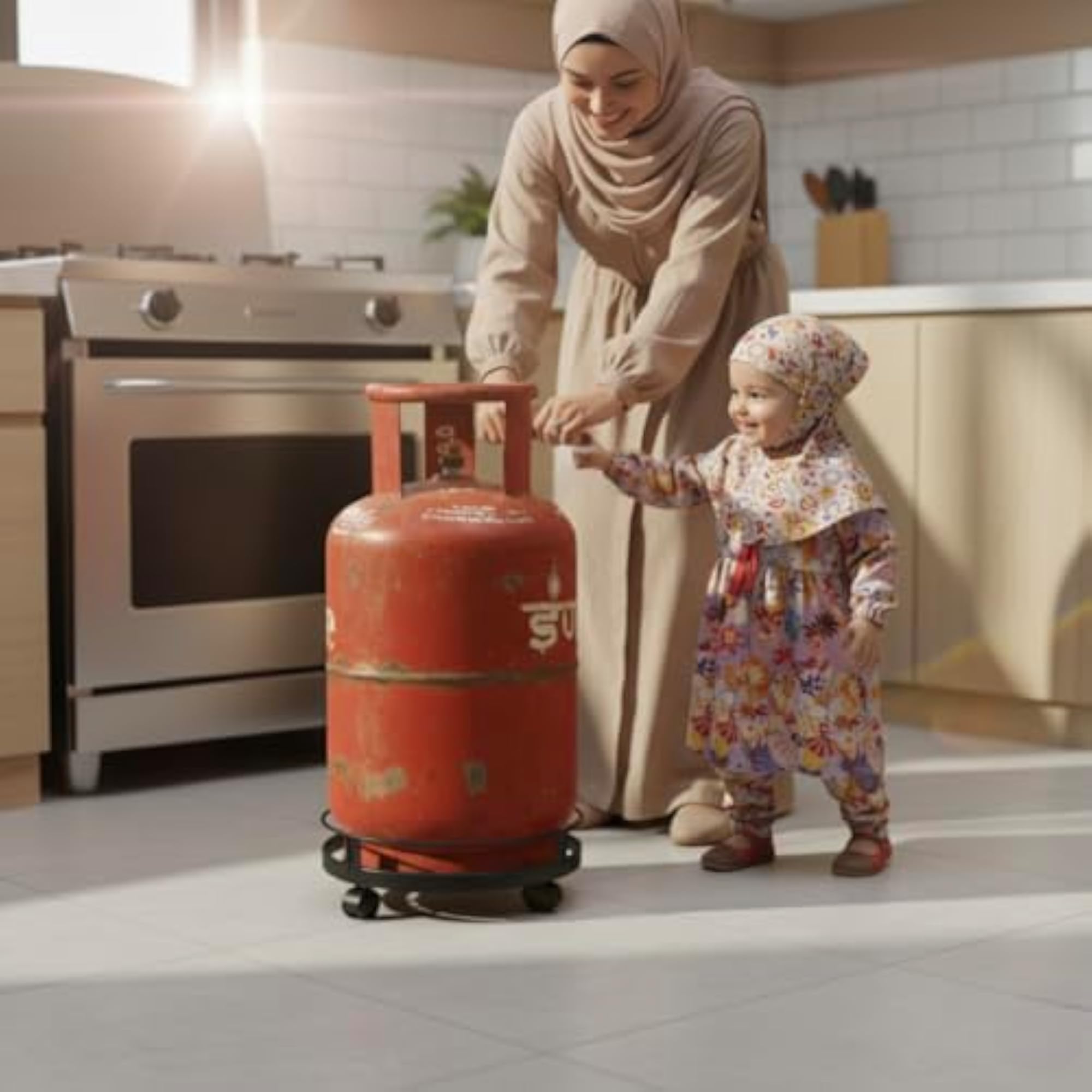 Heavy-Duty Steel Gas Cylinder Trolley with Wheels