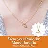Lucky Feather Massachusetts State Shaped Necklace | 14k Gold-Dipped Pendant Necklace | Easter Basket Stuffer| State Love Fashion Jewelry For Women | Dainty Necklace For Women | Great Gift Idea #2
