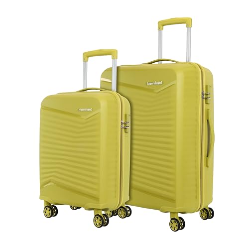 Image of Kamiliant by American Tourister Rock-Lite 66L Hard Sided Trolley Bag for Men & Women with 3 Digit Combination Lock, Set of 2pc (Small & Medium) - Cress Green