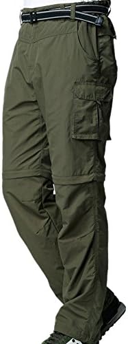 Men's Outdoor Quick Dry Convertible Lightweight Hiking Fishing Zip Off Cargo Work Pants Trousers,Army Green,40