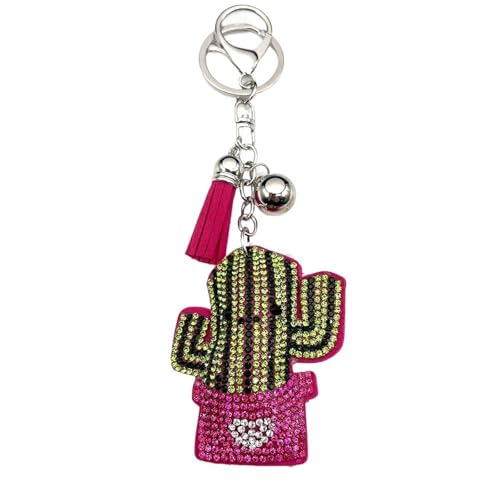 Llavero de coche con colgante de cactus elegante para colgar en bolsos y cintura