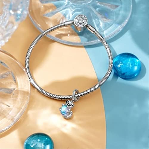 GNOCE Lizard Embraces Moonstone Pendant Charm 925 Sterling Silver Dangle Charms for Charms Bracelet Jewelry Gift For Women Girls Wife Daughter Fit Snake Chain Bracelets/Necklace