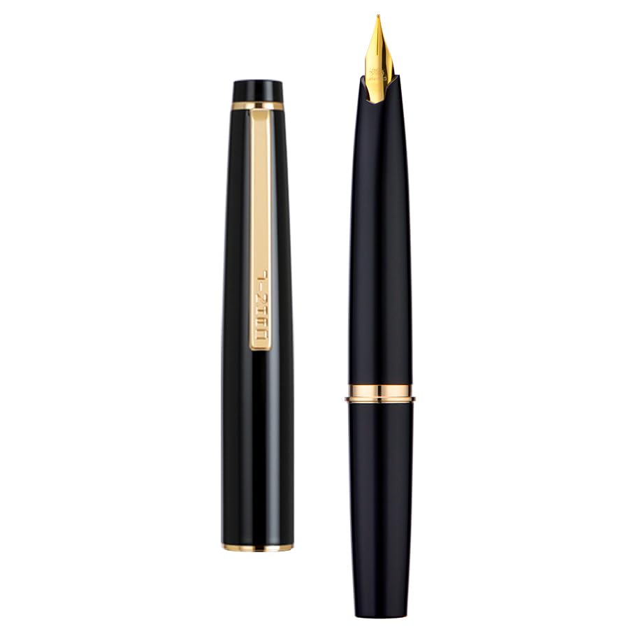 Jinhao 59 Fountain Pen EF Nib & Converter, Black Mini Travel Pocket Pen
