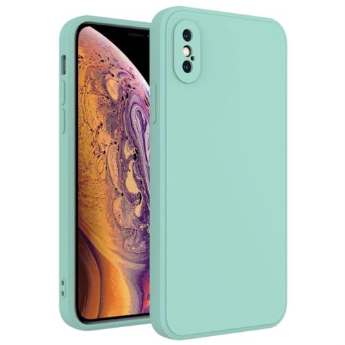 Coque TPU pour iPhone X et XS cyan clair coque souple et fine de protection