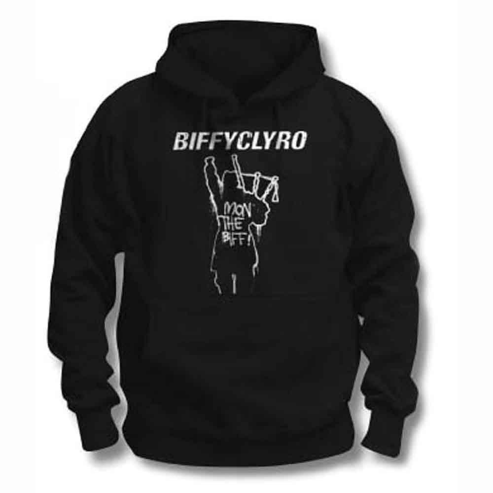Biffy Clyro Mon The Biff Logo Official Mens Black Pullover Hoodie XXL