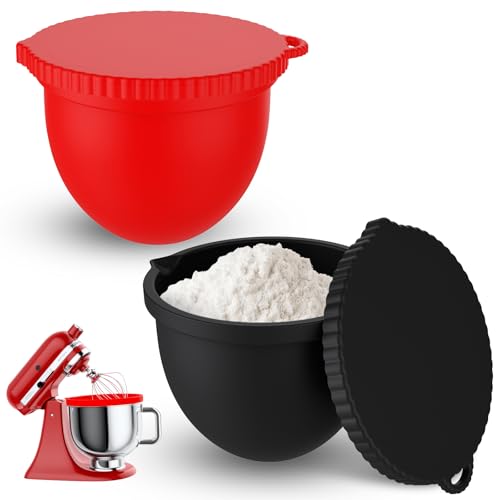 KitchenAid Schüssel/Rührschüssel – Einlagen mit Deckeln, kompatibel 5 Qt / 4,8 L; 2er-Set Schwarz+Rot; spülmaschinen- & gefriergeeignet; für Teig, Kuchen & Kekse KitchenAid Schüssel/Rührschüssel – Einlagen mit Deckeln, kompatibel 5 Qt / 4,8 L; 2er-Set Schwarz+Rot; spülmaschinen- & gefriergeeignet; für Teig, Kuchen & Kekse