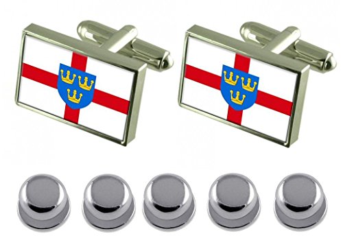 Select Gifts Hemdjurk Studs East Anglia County Engeland vlag manchetknopen