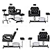 Seogwisam Pedicure Chair No Plumbing, 360° Swivel Hydraulic Reclining Pedicure Chair with Foot Spa & Adjustable Footrest, for Nail Tech, Spa (Silver)