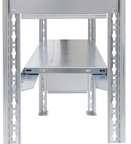 qpool24 Anbauregal, Fachbodenregal Stecksystem MULTIplus250, 2000 x 1300 x 600 mm (HxBxT), 5 Fachböden, Längenriegel, verzinkt