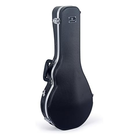Crossrock CRA860MFBK ABS Molded F-Style Mandolin Hard Shell case-with Backpack Straps in Black Cover