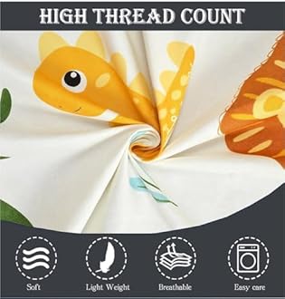 Filymore Lion Single bedsheet for Girls Kid bedsheet for Small Size Bed 240 TC Microfiber Soft Cartoon bedcover for Kids Room (90x60 Inches)(White and Yellow)