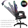 Amstrad AMS-LED-DARKSIDE Fauteuil / Chaise De Bureau Gamer Noir Avec éclairage LED 366 Effets Telecommande 92381344