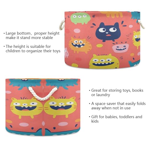 Goodold G389252884P501C536S1064 Cute Monsters Extra Large Storage Basket Decorative Laundry Basket thumb #2
