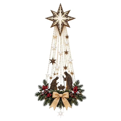 Lighted Nativity Bethlehem Star Wall Decor with Warm Led Lights - image 6