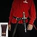 Armory Replicas – Genuine Leather Dagger Holster – Medieval Inspired Adjustable Small Weapon Sword Frog - Deep Brown w/Black Cord