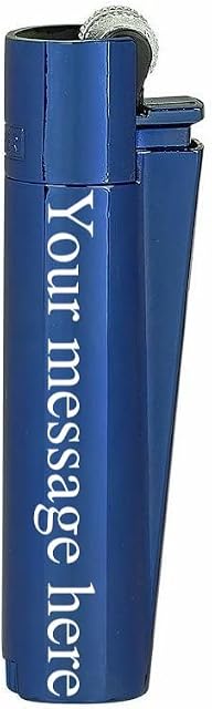 Limited Edition - Clipper Lighter ® Deep Laser Engraved Personalised Deep Blue Metal - Engraving Included for Birthdays, Anniversaries, Weddings and Valentines - Deep Blue (1)
