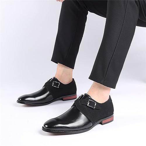 Men's Leather Oxford Dress Shoe Buckle Strap Low Top Walking Shoes Business Wedding Party Formal Shoes4