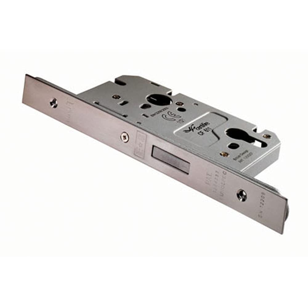 Architectural Din Euro Profile Deadlock 60Mm Backset Satin Stainless Steel 5056492572605