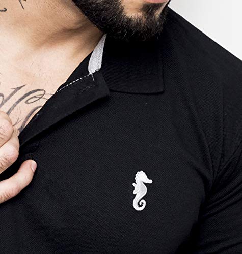Camisa Polo Marine Classic (M, Preta)