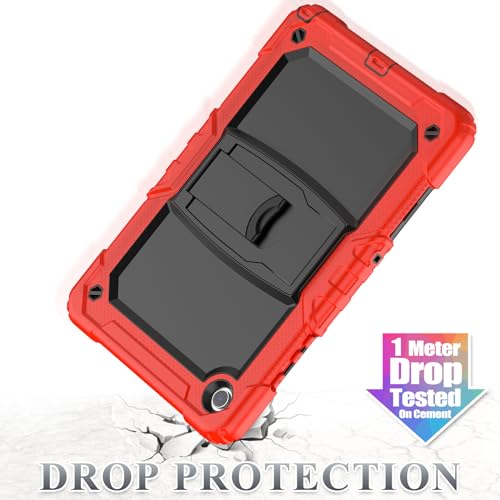 SEYMAC stock Case for Samsung Galaxy Tab A9 Plus / A9+ 11 Inch 2023 (SM-X210/X216/X218), Full-body Shockproof Cover with Screen Protector & Folding Stand for Samsung A9 Plus Tablet Case, Red - Image 4
