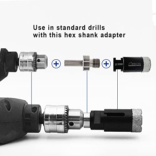 Adaptador para brocas SHDIATOOL con rosca M14 a vástago hexagonal para taladro 5
