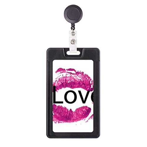 Badge rétractable Saint-Valentin à motif lèvres rose pour égayer votre blouse