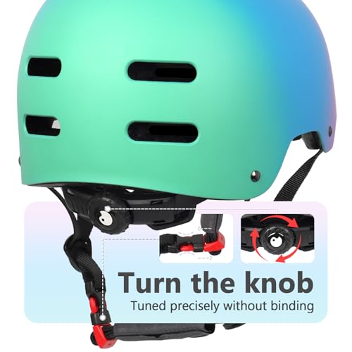 Skateboard Bike Helmet for Adults Women Men Youth Kids (2-3-5-8-14+ Years Boys Girls) - Lightweight Multi-Sport Adjustable Helmets for Bicycle Skateboard Scooter Skate Cycling