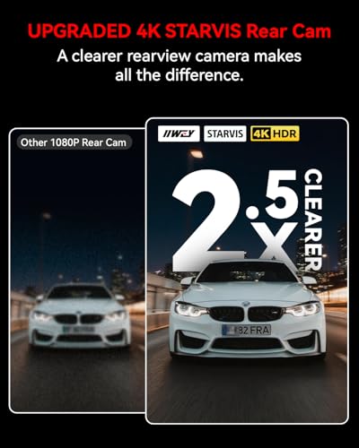 IIWEY 4K+4K Dash Cam Front and Rear, Dual STARVIS w/HDR, 5G WiFi-6 (up to 20MB/s) with App, 128G SD Card Included, GPS, Dash Camera for Cars with 24/7 Parking Mode, 3.18 Inch IPS, 170° Wide Angle - Image 6