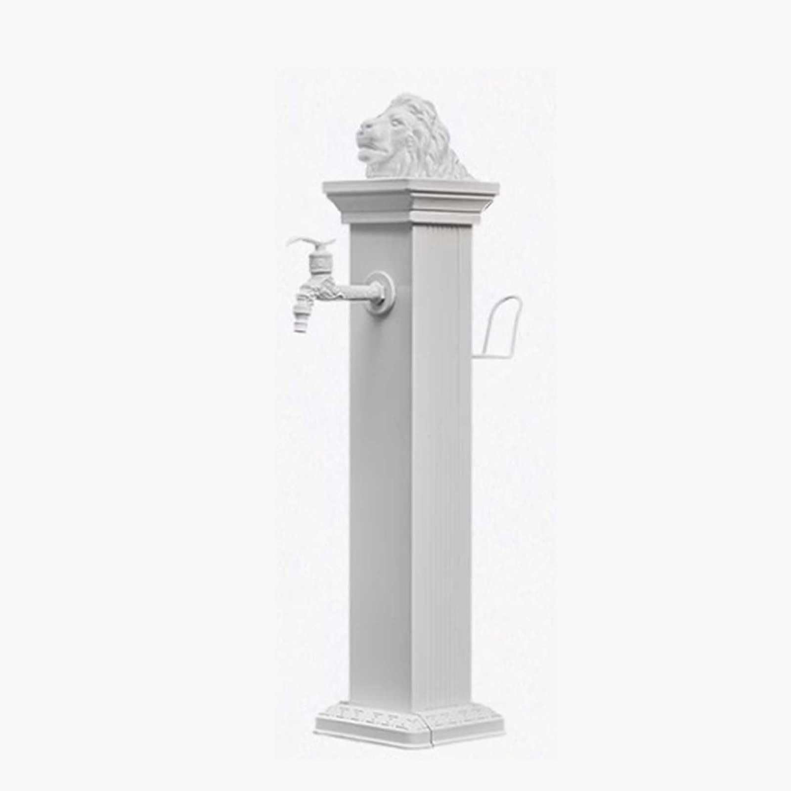 WOTZOV Faucet Water Column,Outdoor Garden Water Column With Faucet, 72Cm Aluminum Alloy Antifreeze Stand, Perfect For Farm, Ranch & Backyard Use - Black Finish，White 72cm/28in