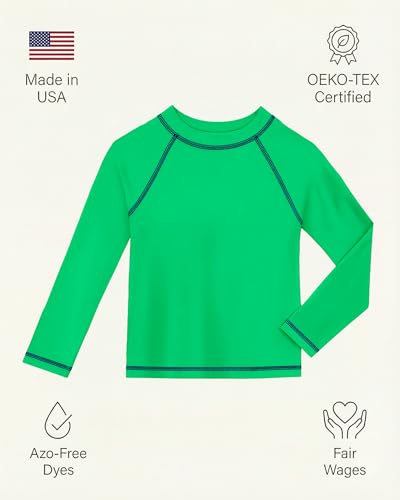 Image of City Threads Rash Guard for Boys SPF 50+ Made in USA, Long Sleeve Swim Shirt with Sun Protection, Toddler, and Youth Sizes