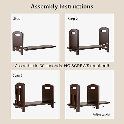 Image of Adjustable Desktop Bookshelf - Sturdy Desk Bookshelf and Book Organizer - No Tools Required to Assemble This Desktop Bookcase, Perfect Tabletop Book Shelf for Office, Study Room