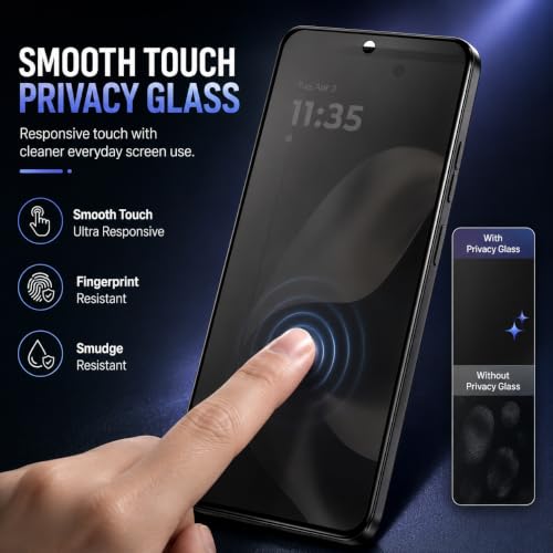 Image of FIRST MART Privacy Tempered Glass for Motorola G77 Power, 2 Pack | Anti-Spy 9H Screen Protector, Edge-to-Edge, Case-Friendly, Scratch Resistant, Bubble-Free