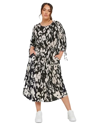 Yours Curve White & Leopard Print Midi Dress - Women's - Plus Size Curve