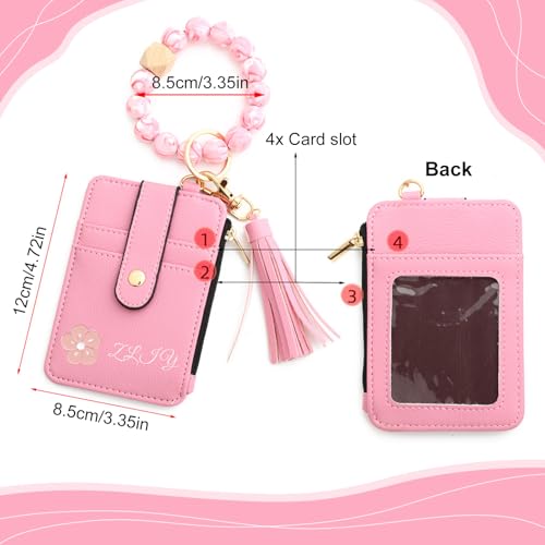 Personalized Girls Wallet,Personalized Card Holder with Name,Womens Wallet with Tassel Silicone Bracelet,Birthday Gift for Girlfriend Mom Wife3