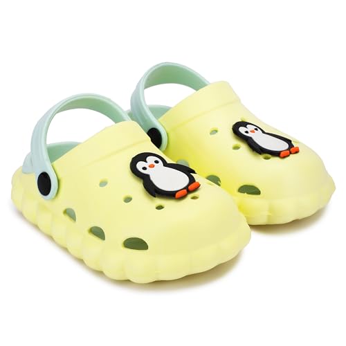 Image of GLJ Little AngelToddler Clogs Slippers, 12 Months to 3 Years, Baby Boy, Waterproof, Lightweight, Cute Cartoon Penguin Design