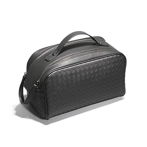 BJOHVPPS Toiletry Bag for Men, Leather Travel Toiletry Organizer Large Dopp Kit for Men, Water Resistant Travel Bag Shaving Bag for Toiletries Accessories
