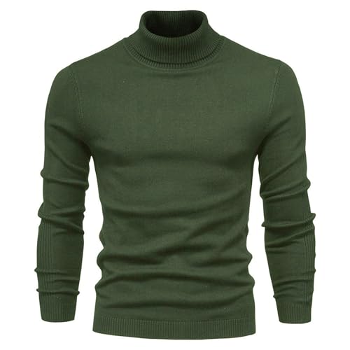 Maiyifu-GJ Men's Turtleneck Knitted Casual Pullover Slim Fit Thermal Basic Sweater Casual Basic Knitted Thermal Sweaters2