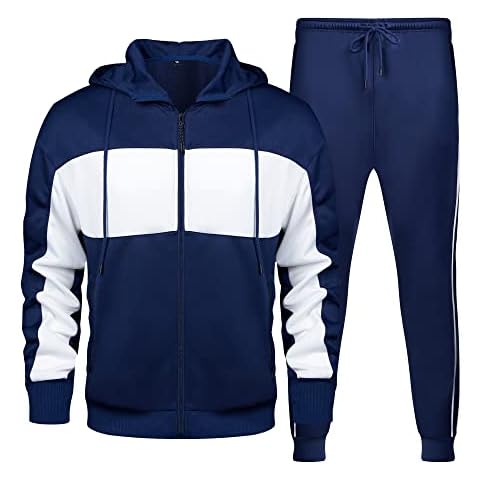 LBL Leading the Better Life Men's Tracksuits 2 Piece Outfit Jogging Suits Set Casual Long Sleeve Sports Sweatsuits Navy 2XL Cover