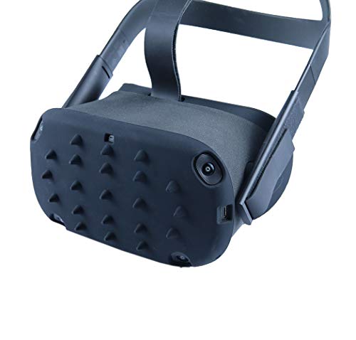 Esimen VR Protection Face Cover for Oculus Quest Shell Cap Premium Silicone Protective Accessories Anti-Throw Sweatproof Lightproof (Cap, Black)
