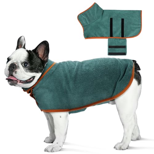 Bienbee Hundebademantel – Super Saugfähig, Schnell Trocknend, Mit Kapuze, Rosa XL