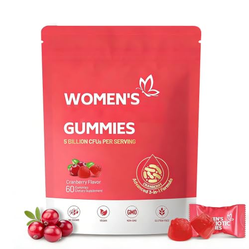 60 Vegan Women Gummies Cranberry Flavour Vaginal Feminine Balance Gummies