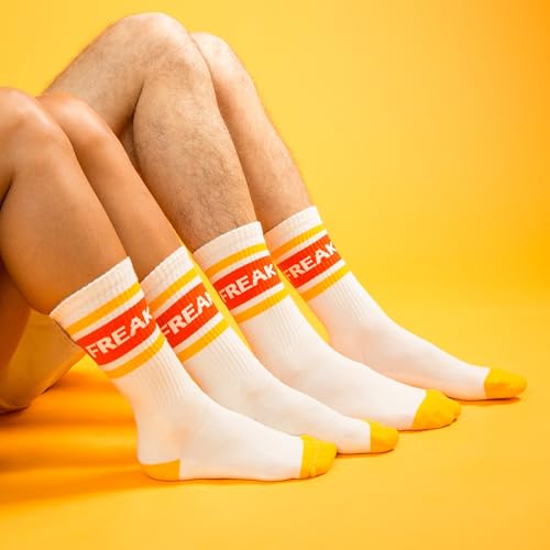 Novelty Crazy Gym Crew Socks for Men, Women and Teens, (Made in the USA) fit a women’s size 6 to men’s size 153