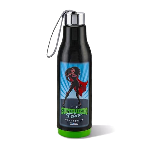 Image of Nayasa Whip 900 ml Insulated Inner Steel Water Bottle | Wide Mouth Leakproof Bottle | BPA-Free Durable Water Bottle | Black