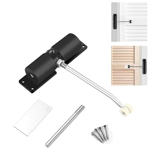 ILUBUTO Ferme-porte automatique, ferme-porte de jardin réglable, ferme-porte extérieure, porte intérieure, montage en surface, pour portes d'entrée, portes de jardin, portes de magasin Cover
