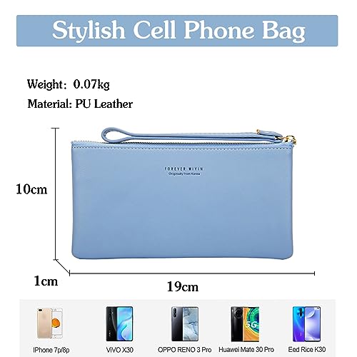 Portefeuille wristlet bleu idéal pour utiliser son smartphone sans le sortir - 3